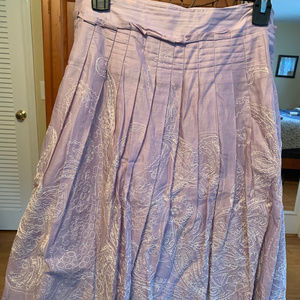 Lavender w/ Ecru embroidery Talbots skirt, sz 10